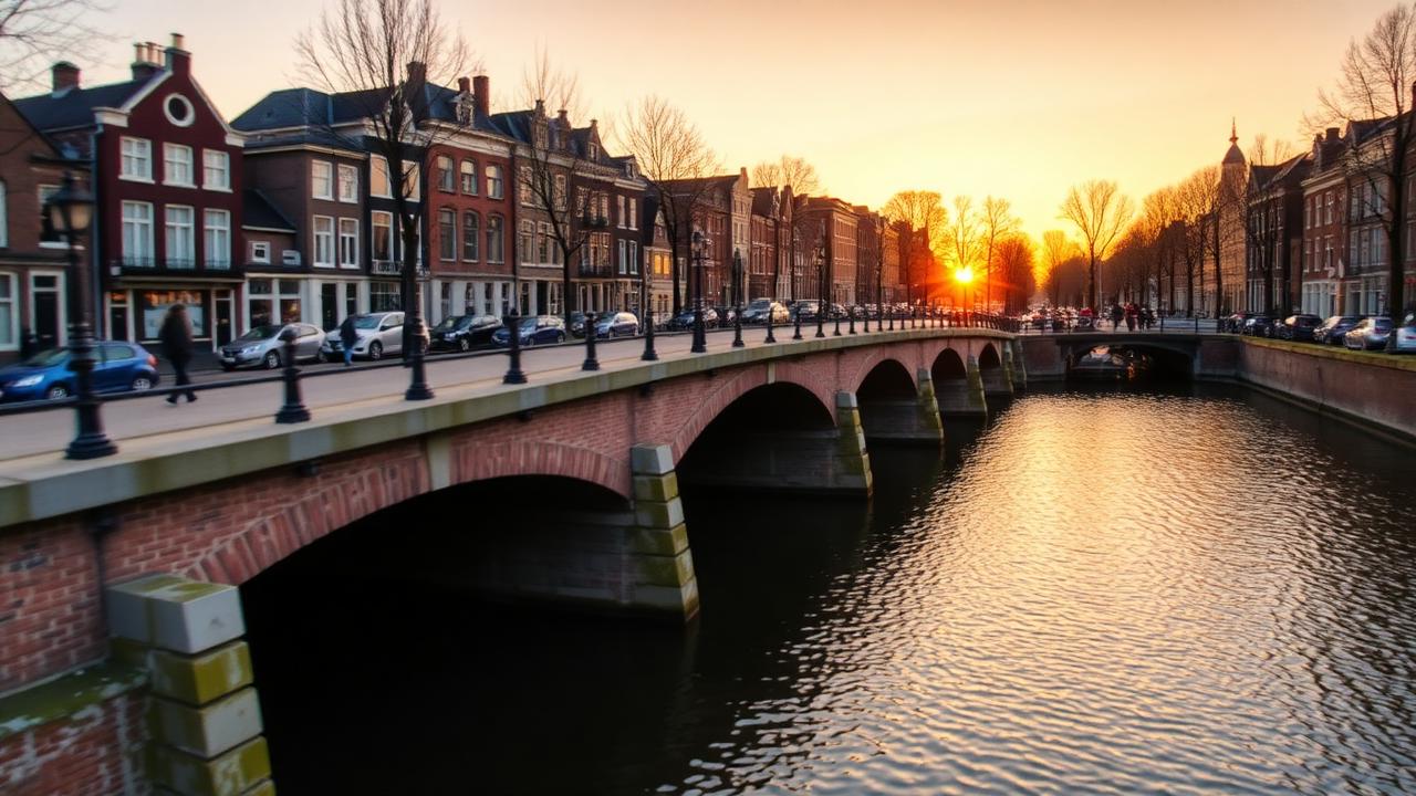 Amsterdam canal at sunset — Uniglobal Amsterdam event cover